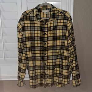 Yellow black stripe flannel